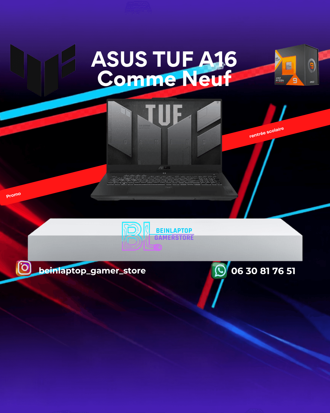 Asus TUF A 16 — Ryzen 9 · RTX 4060 · 16 Go