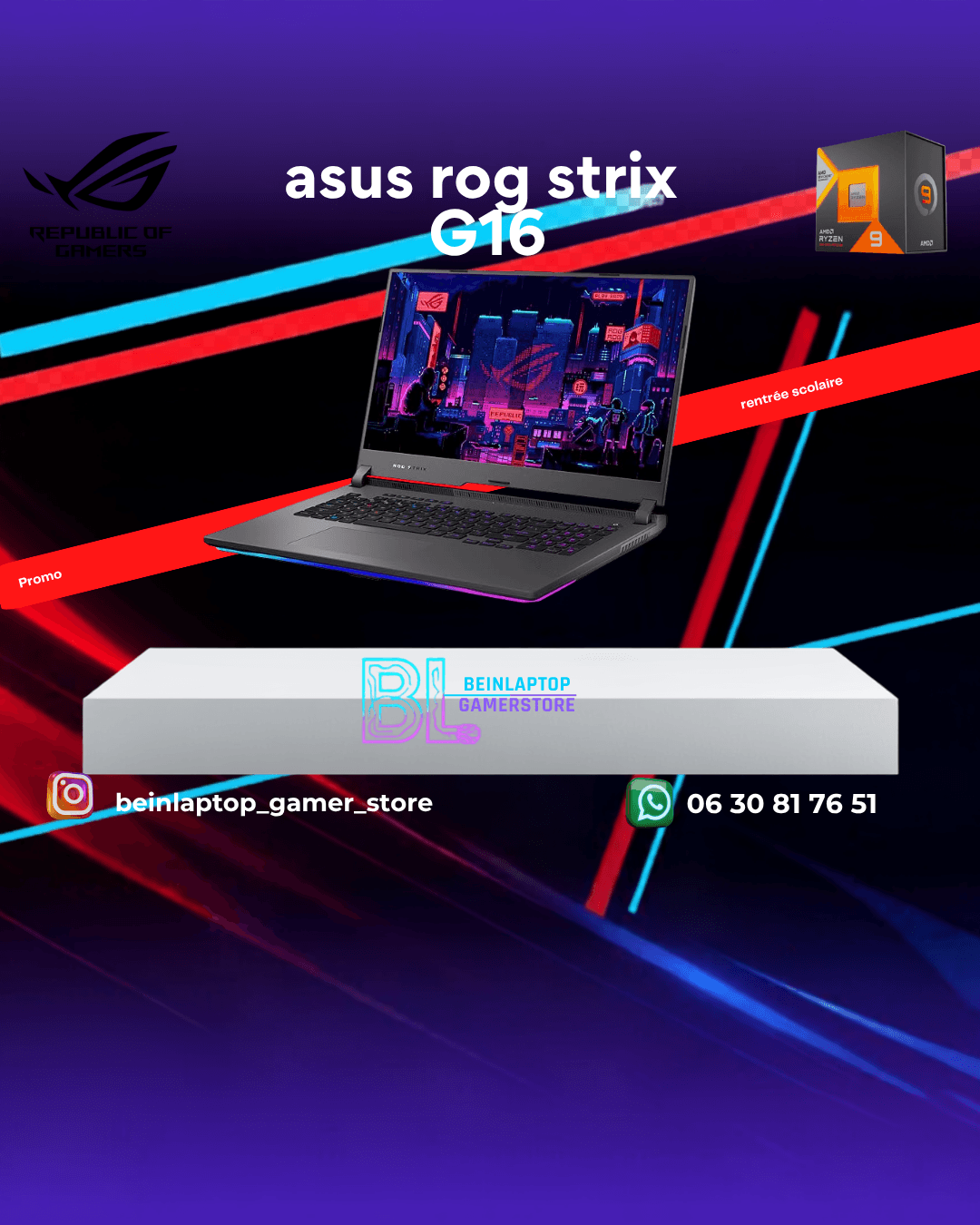 Asus Rog Strix G16 — Intel i9 · RTX 4080 · 16 Go