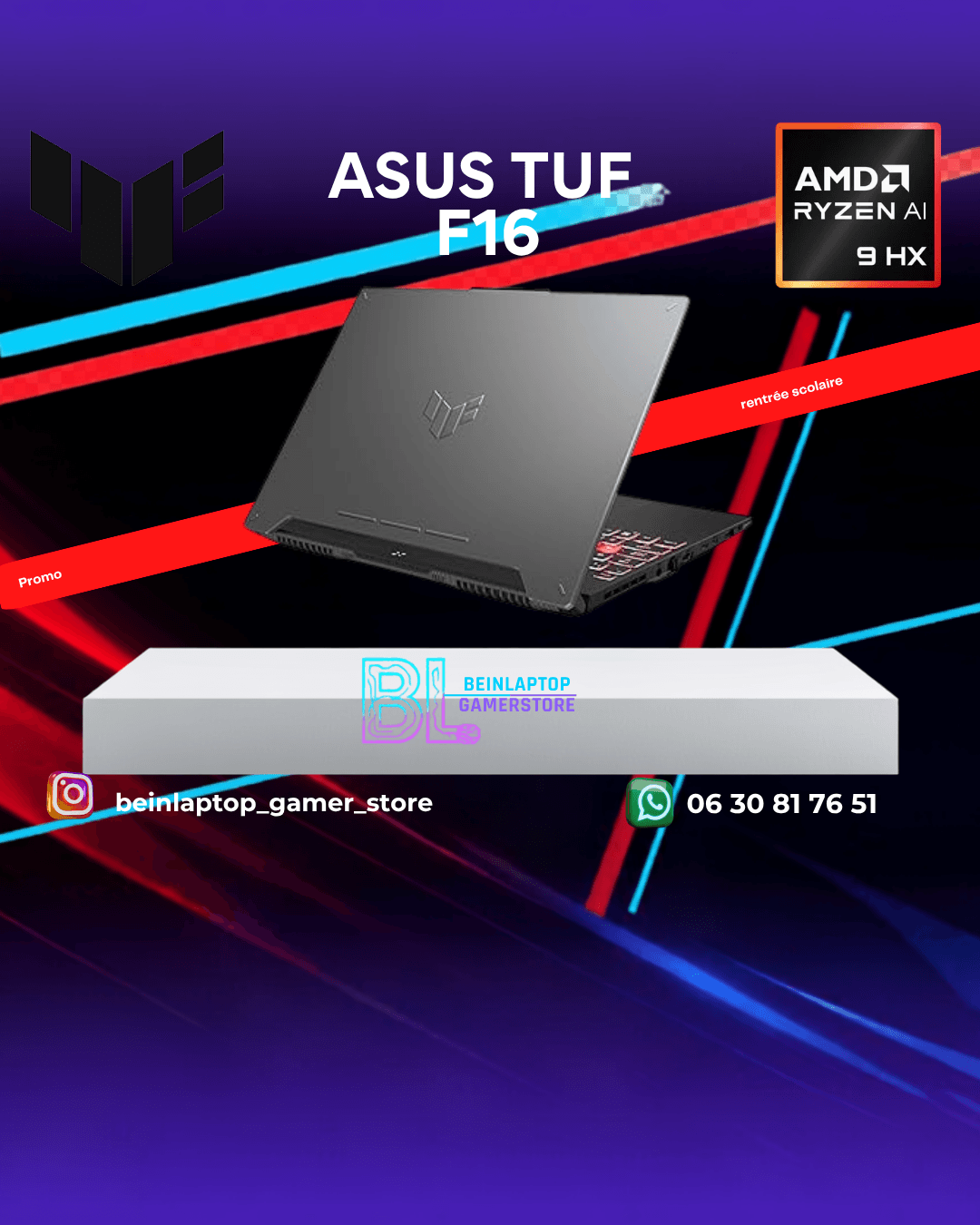 Asus TUF F 16 — Ryzen 9 · RTX 4070 · 16 Go