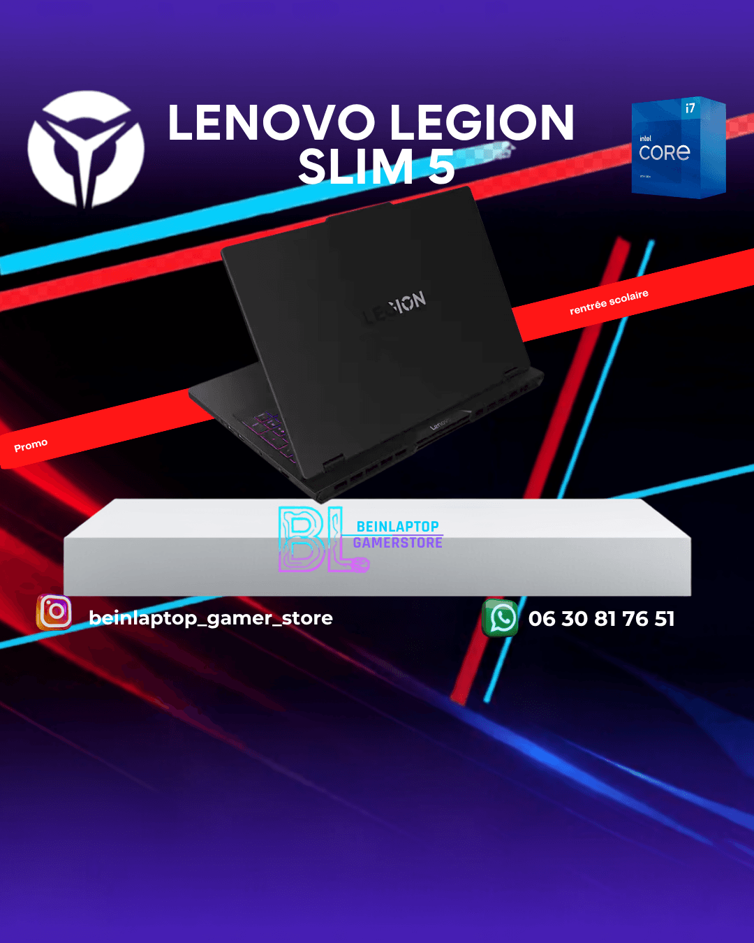 Lenovo Legion Slim 5 — Intel i7 · RTX 4060 · 16 Go