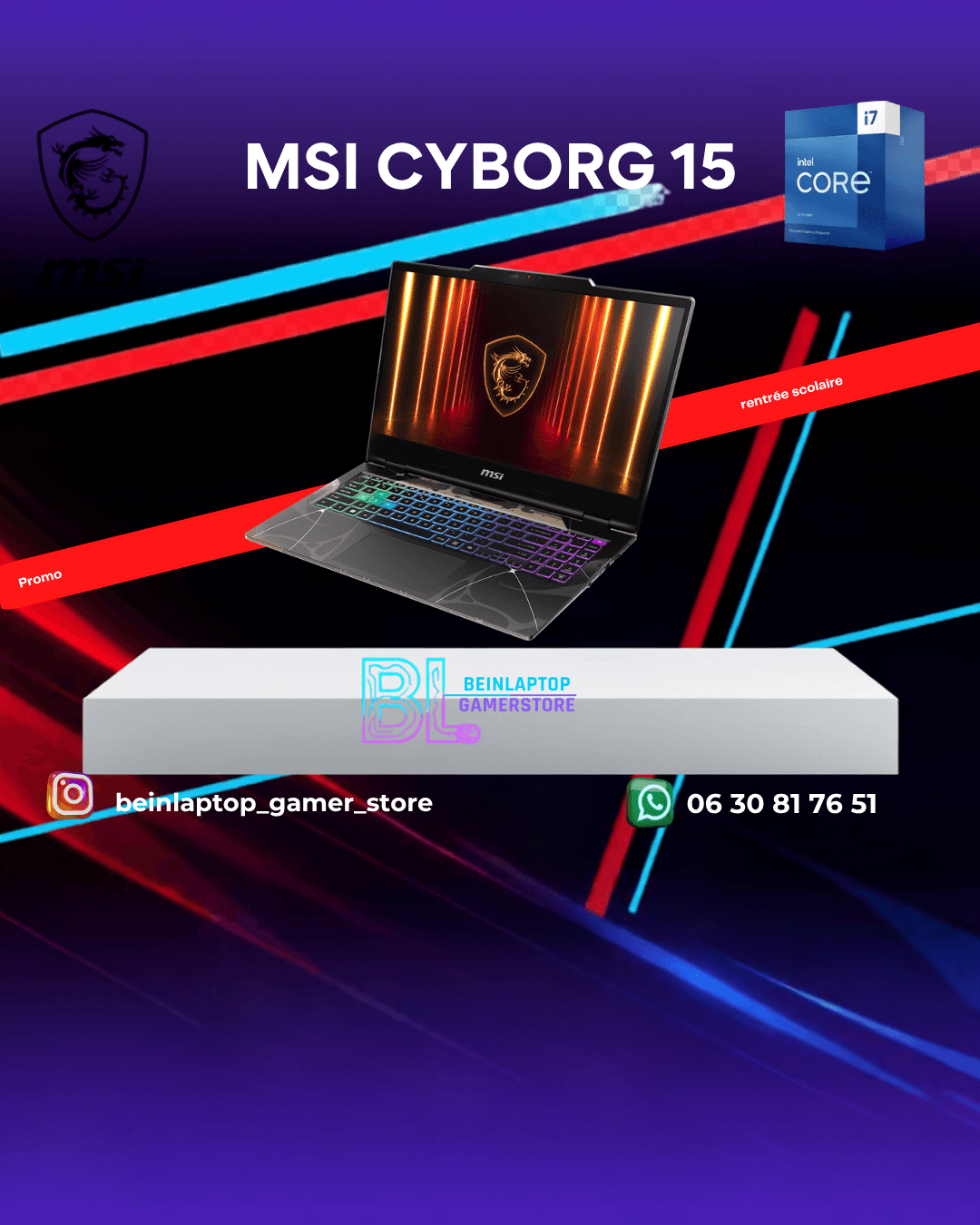 MSI Cyborg 15 — Intel i7 · RTX 4060 · 16 Go